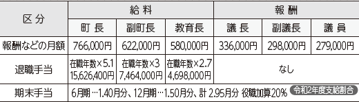 報酬などの状況の表
