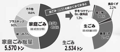 家庭ごみの内訳円グラフ