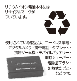 リチウムイオン電池のロゴマーク等の図